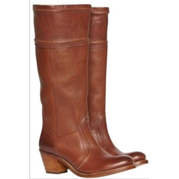 Frye Jane 14l stitched Pebbled leather heeled boots size 6 western - Picture 10 of 10